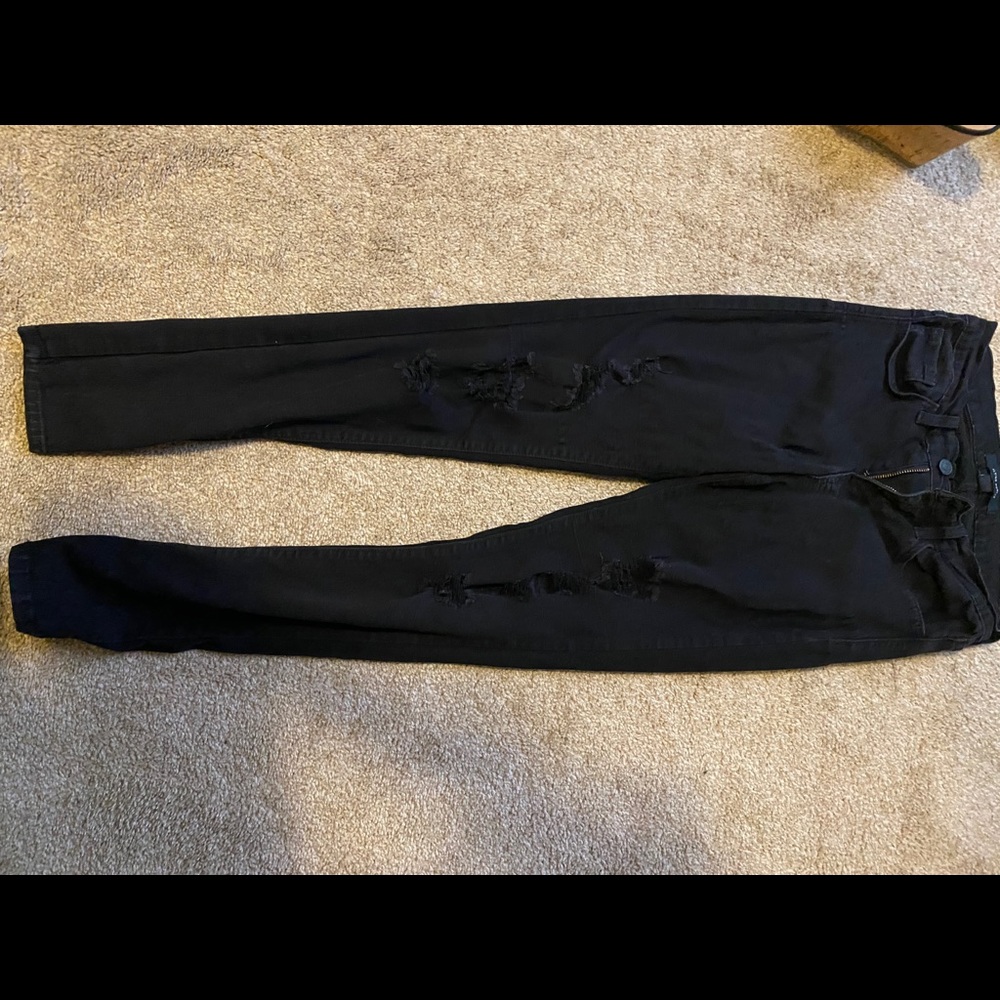 Flying monkey distressed black jeans